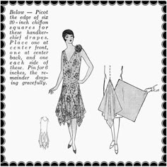 an old fashion pattern for a woman's dress, with the words below it