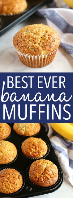 the best ever banana muffins in a muffin pan