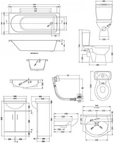 the technical drawing for a toilet and bidet