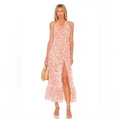 New With Tags, Poupette St Barth Women’s Maxi Dress Size Small. Sold Out On Revolve And Purchased For $390. Printed Florals Cover This Breezy Cotton Halter Dress, Designed With A Bohemian Look And Feel. V-Neck Halter Straps Pullover Style Drawstring Waist On-Seam Pockets Button-Front Skirt Layered Ruffle Hem Cotton Hand Wash Pink Halter Neck Midi Dress For Day Out, Feminine Pink Halter Neck Maxi Dress, Pink Halter Neck Dress For Brunch, Pink Halter Neck Midi Dress For Garden Party, Ring Dance, Long Cocktail Dress, Reversible Dress, Halter Maxi Dresses, Georgette Fabric