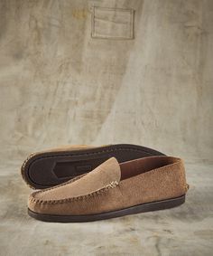 Suede Slip Moc - OOBE BRAND Mens Footwear, Suede Moccasins, Moccasins Mens, Mens Winter Fashion, Gentleman Style, Men Winter, Wool Sweater, American Made, Hand Sewn