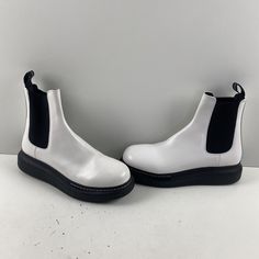 Alexander McQueen White Leather Pull On Platform Chelsea Boots Men’s Size 41 E • The shoes are in good condition • The insoles are in good condition, barely worn • The bottom soles are in good condition, also barely worn • The leather is in good condition • Please look at the pictures carefully to see more details… You receive exactly what’s on the pictures -Our mission Our purpose at Unlimited fashion is to empower everyone. We believe that if you look good, you feel good. We bring you a wide range of trendy shoes, clothing, and statement-making jewelry, all at affordable prices to make them accessible to you. -Shipping  All our shoes and clothing are shipped USPS 2-3-day priority mail or USPS First Class mail. We do offer combined shipping as well. (With a wait time of 1-3 days to ship p Alexander Mcqueen White, Chelsea Boots Mens, Platform Chelsea Boots, Boots Mens, Chelsea Boots Men, Leather Pulls, Trendy Shoes, Making Jewelry, White Leather