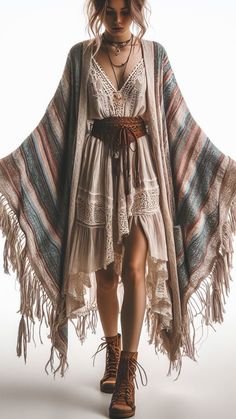 Women's Casual Boho Chic Outfit. Bohemian Fashion. Boho Style Clothing Check more at https://beautyfashionideas.com/uncategorized/womens-casual-boho-chic-outfit-bohemian-fashion-boho-style-clothing/ Dark Cottagecore Fashion Summer, Shabby Chic Outfit, New Mexico Aesthetic Outfits, Goblen Core Outfit, Southern Boho Outfits, Boho Layered Outfits, Fantasy Inspired Outfits Casual, Modest Hippie Outfits, Boho Professional Style