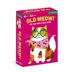 an old meow card game with a cat wearing glasses