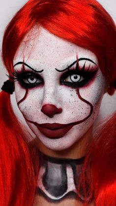 Haunted House Makeup, Creepy Clown Makeup, Halloween Makeup Clown, Halloweenský Makeup, Scary Clown Makeup, Cute Halloween Makeup, Halloween Makeup Pretty