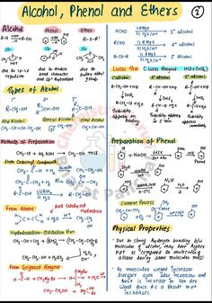 the worksheet for alcohol, phenool and ethers with answers in english