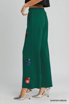 Get festive and cozy in these Umgee Christmas Ornaments Sweatpants! Made of soft French Terry material, these pants are decked out with sequins for some holiday sparkle. Perfect for lounging or running errands, these pants are not lined for a comfortable fit. 'Tis the season to be stylish!Fabric Contents• 85% Cotton• 15% Polyester French Terry Pants, Sequin Pants, Pink Friday, Holiday Sparkle, Holiday Wardrobe, Pants Large, Holiday Looks, Midi Maxi Dress, Matching Top