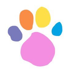 an animal's paw is shown in multi - colored colors on a white background