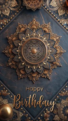 a birthday card with an intricate design on it