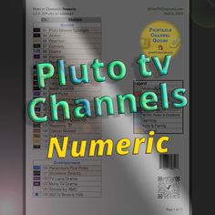 an image of a computer screen with the text pluto tv channels numericic