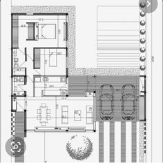 an architectural drawing shows the floor plan for a house