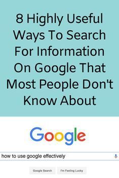 the cover of google's 8 highly useful ways to search for information on google that most people don't know about