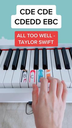 All Too Well - Taylor Swift (Piano Tutorial) Taylor Swift Songs Piano Notes, Easy Piano Songs With Letters Taylor Swift, Taylor Swift Keyboard Notes, Easy Piano Sheet Music With Letters Taylor Swift, Taylor Swift Songs On Piano, Taylor Swift Piano Letters, Taylor Swift Piano Sheet Music Easy, Easy Piano Songs With Numbers, Taylor Swift Piano