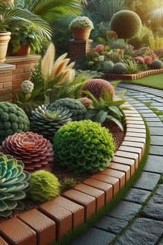 a garden filled with lots of different types of plants