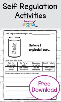 the self regulation worksheet for kids to learn how to use selfregululation activities