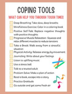 Coping Skills that can help me through tough times: WorksheetEmpower your students with essential coping skills to navigate challenging moments with this helpful handout. Designed specifically for children and adolescents, this resource encourages emotional awareness and provides practical strategies to manage stress and difficult emotions.Key Features:Child-Friendly: Includes 16 kid-friendly coping skills that students can use when going through difficult moments.Encourages Self-Reflection: Pro Teenage Coping Skills, Self Help Skills Activities, Coping Skills For Kids Activities, Coping Skills Activity For Teens, Coping Skill Activity, Self Management Skills, Activities For Adults With Disabilities, List Of Coping Skills, Coping Skills Activity