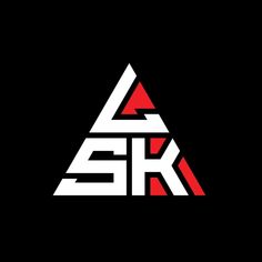 the logo for sk is shown in white and red on a black background with an arrow