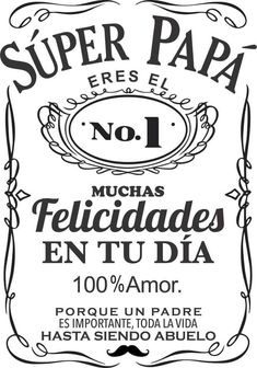 the label for super papa no 1, which is also available in spanish and english