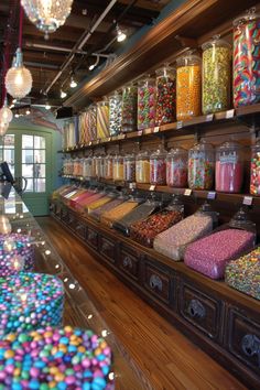 a store filled with lots of different types of candy