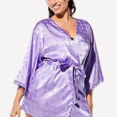 Brand New Size Xl In Packaging Satin Belt, Purple Satin, Satin Color, Lavender Purple, Sleepwear Robe, Recycled Fabric, Above The Knee, Color Purple, Women's Intimates