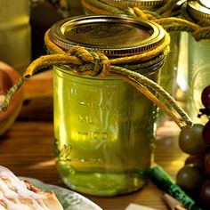 some food is sitting on a plate and in a jar