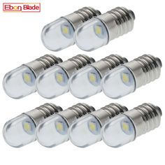 set of six led bulbs with white light in the middle and one on each side