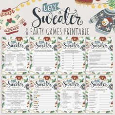 ugly sweater party games printable