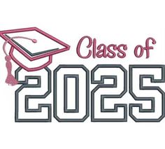 the class of 2055 logo with a graduation cap and tassels on it