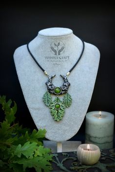 Mystical Handmade Green Jewelry, Handmade Mystical Green Jewelry, Green Handmade Mystical Jewelry, Handmade Green Mystical Jewelry, Handmade Moon Shaped Necklace, Handmade Unique Moon Necklace, Unique Handmade Moon Shaped Necklace, Fantasy Green Jewelry For Festival, Green Fantasy Jewelry For Festival