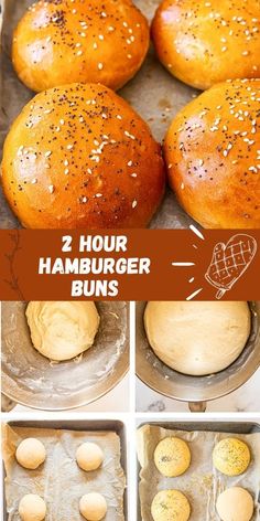 buns are being made and then baked in the oven for 2 hour hamburger buns