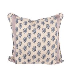 decorative pillow with navy flowers and lavender stripe border Lavender Fields, Beige Background, Navy Floral, Print Store, Fine Art Gallery, Blue Print, Floral Pattern, Lavender, Living Spaces