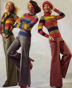 1974, Fashion: Bell-bottoms  .. today they call them flare bottoms! Moda Z Lat 70., 70s Women