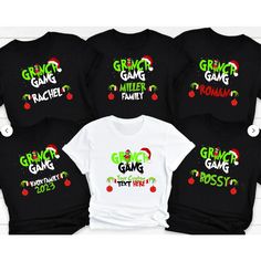 Custom Grinch Gang Shirt, Christmas Grinch Gang Shirt, Matching Family shirt, Christmas Custom Shirt, Christmas Shirt, Merry Christmas Tee HOW TO ORDER Please, Check and Review all Photos. Please choose your size, color and saying separately than add to the card And please do this for each shirt. After that go to the check out and pay together Please add you Custom Name Text Ex: Rachel, Miller Family, Knox 2023 **Each item sold separately SWEATSHIRT DETAILS - 50% Cotton - 50% Polyester - Medium- Grinch Christmas Shirts Family, Diy Grinch Shirts For Kids, Grinch Family Shirts, Grinch Shirt Ideas, Grinchmas Shirts, Diy Grinch Shirt, Grinch Christmas Shirts, Christmas Graphic Tees, Disney Trip Outfits