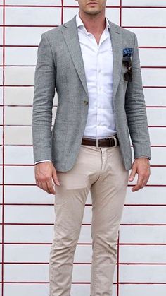 Mens Light Khaki Pants Outfit, Light Grey Sports Coat Outfit Men, Grey Blazer Men Outfit, Dark Grey Blazer Outfit Men, Gray Blazer Outfit Mens, Mumbai Morning, Grey Blazer Outfit Men, Heritage Workwear, Grey Blazer Outfit