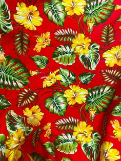 This vibrant Hibiscus Hawaiian floral print fabric is perfect for warm weather projects. The poly cotton blend offers plenty of room for your sewing, crafting or quilting ideas. Bold tropical shades that stand out against a solid backdrop. The lightweight, easy care fabric drapes nicely and washes well for lasting beauty. With its festive colors and motifs, you can't go wrong using this fabric to make pillows, tote bags, clothing or home décor items that channel the spirit of Hawaii. Machine was Solid Backdrop, Weather Projects, Hawaiian Floral Print, Yellow Hibiscus, Floral Print Fabric, Hawaiian Print, Summer Breeze, How To Make Pillows, Draped Fabric