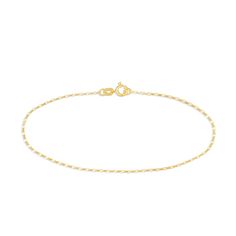 Experiment and have fun with the style possibilities of this dainty solid 14K gold box chain bracelet. Crafted in solid 14K gold This 0.88mm-wide design features elongated box links. Lovely worn alone for a subtle everyday look or layered to create a statement piece. This 7.25-inch bracelet secures with a spring-ring clasp. Gold Chain Bracelet, Gold Box, Box Chain, Spring Rings, Chain Bracelet, Everyday Look, Gold Chain, Have Fun, Statement Pieces