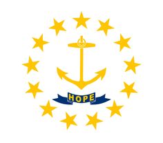 the flag of rhode is shown with stars and an anchor in the center, which reads hope