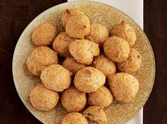 a plate full of cookies sitting on top of a table