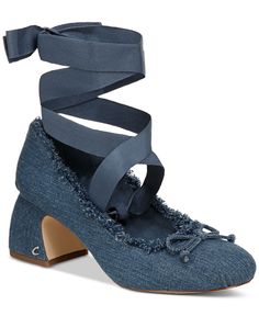 in stock Denim Fringe, Fringe Fabric, Lace Up Block Heel, Bare Beauty, Knit Denim, Ankle Wrap, Ballet Pumps, Shoes Heels Pumps, Luxe Gifts