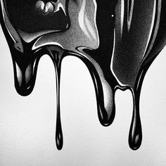 a black and white drawing of dripping liquid