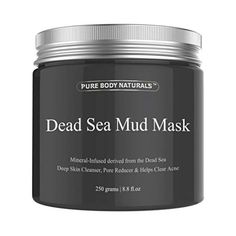 Pure Body Naturals Dead Sea Mud Mask For Face And Body, Purifying Face Mask For Acne, Blackheads, And Oily Skin, 8.8 Ounce Contains (1) 8.8 Ounce Jar Of Spa Quality Dead Sea Mud Mask Simply Formulated Using High Quality Natural Ingredients Like Mineral Dead Sea Mud From Israel, Shea Butter And Essential Oils Facial For Oily Skin, Mud Face Mask, Dead Sea Mud Mask, Dead Sea Mud, Reduce Pores, Acne Scar Removal, Glow Skin, Mud Mask, Clear Acne