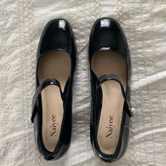 Classy Pair Of Vegan Patent Leather Mary Jane Shoes With Pearl Button Detail- Never Worn! Comes With Pad Inserts For The Perfect Fit! Heel Height Is About 1 1/2 Inches With No-Slip Rubber Soles. Patent Leather Mary Jane Shoes, Leather Mary Jane Shoes, Black Vegan, Leather Mary Janes, Jane Shoes, Vegan Shoes, Mary Jane Shoes, Button Detail, Mary Janes