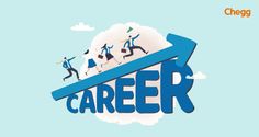 the word career is written on top of an arrow with people climbing up to it