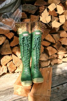 boot liners!  Friggin love hunter boots. Garden Boots, Rainy Day Fashion, Hunter Rain Boots, Boot Liners, Upcycle Sweater, Rubber Boots, Boot Bag, Hunter Boots, Snow Boots