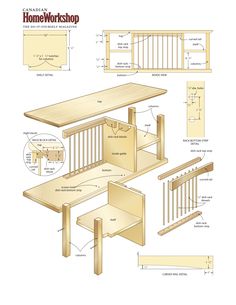 the plans for a table and bench are shown in this image, with instructions to build it