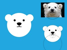 there is a polar bear face with glasses on it's head and the other one has a nose