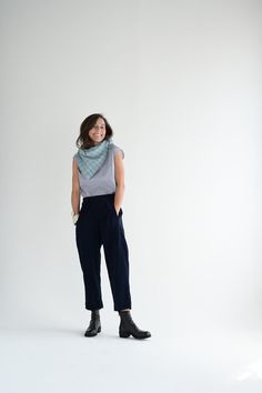 ApuntoB square scarf in sea check. Measures 28" square. 100% cashmere. Made in italy. Check Scarf, Peter Pan Collar Blouse, Petal Sleeve, Checked Scarf, Hair Accessories Gift, Collar Blouse, Reusable Bags, Peter Pan Collar, Sleeve Detail