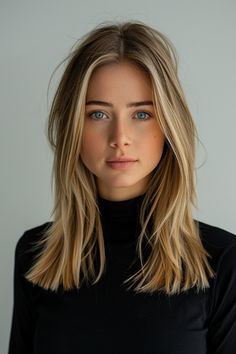 Discover the best medium hair cuts for straight blonde hair, designed to enhance your look with minimal effort. These styles are perfect for anyone looking for a fresh, easy-to-maintain hairstyle. Blonde Haircuts Straight Hair, Medium Brown Blonde Hair, Blonde Haircut Medium, Blonde Straight Hair Cuts, Blonde For Fair Skin, Straight Blonde Haircut, Blonde Balayage Straight Hair, Pearl Blonde Hair Color