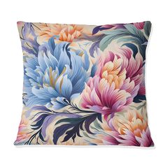 a pillow with colorful flowers on it