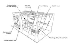 an image of a house with parts labeled in the diagram above it, including toilet and sink